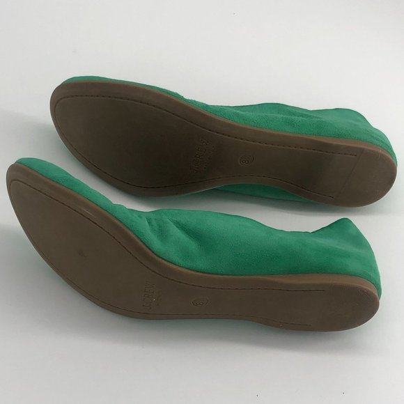 J CREW Cece Ballet Flats in Oasis Green Suede 8.5 - Picture 4 of 6